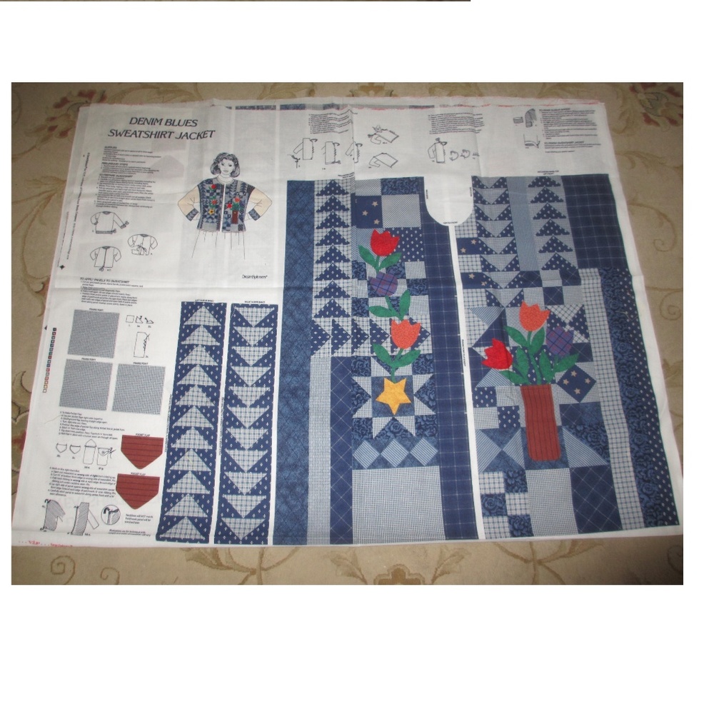 Sew Fabric jacket sweatshirt pattern needlework